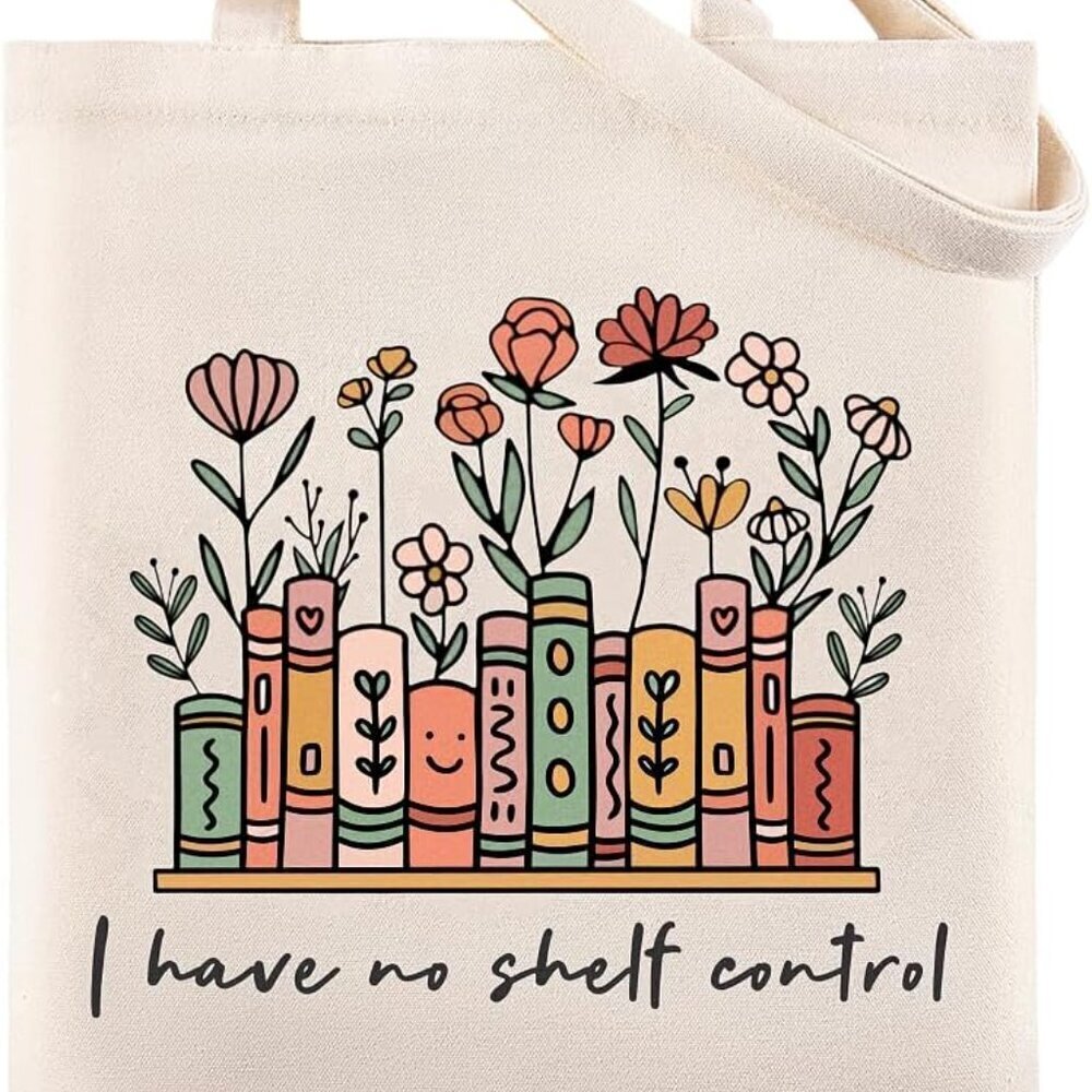 Funny Book Lovers Canvas Tote Bag for Women Reader Gift Casual Carryall
